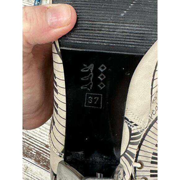 GOBY Damen Stiefelette High Heels Boots Music Notes Printed Mehrfarbig 37 EUR - Picture 9 of 9